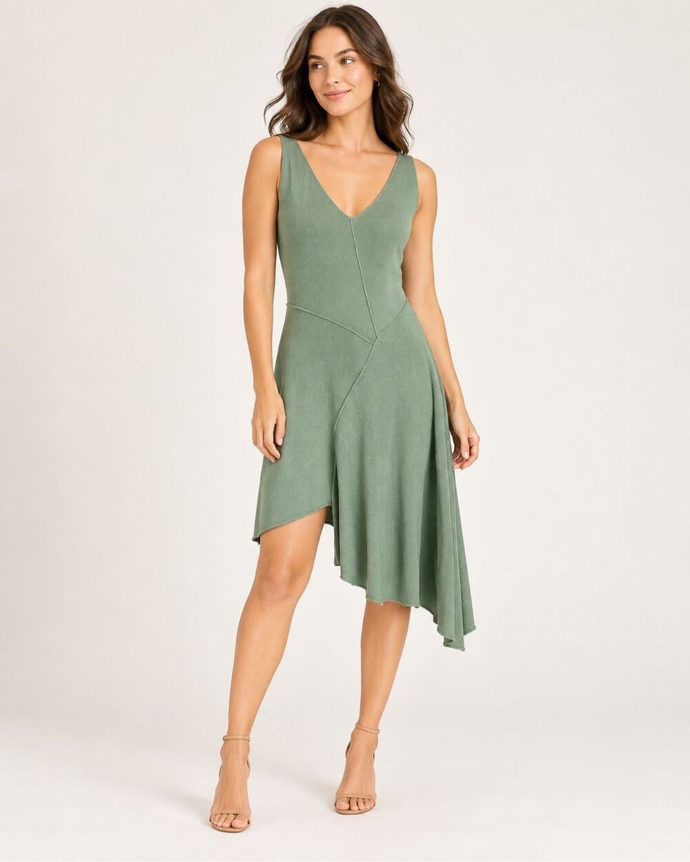 NWT Peruvian Connection Portobello Pima Cotton Dress Sage M